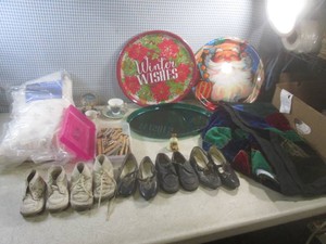 (F-2) Lot of Misc - Vintage Kids Shoes, Blanket, My Pillow Travel Pillow Etc