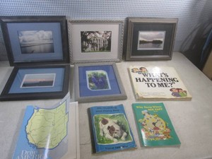 (A-2) Smaller Framed Wall Art and Books