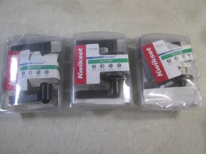 (CSB) 3 Kwikset Hall & Closet Door Handle Sets in Matte Black