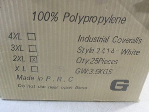 (A-2) Case of 25 Industrial Coveralls Size 2XL