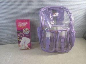 (A-2) New Girls Clear Backpack and Bracelet Making Kit