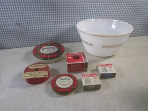 (CSB) Vintage 3M Items and Milk Glass Bowl