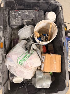 Large Plumbing Tote Full of Plumbing Supplies  Tools