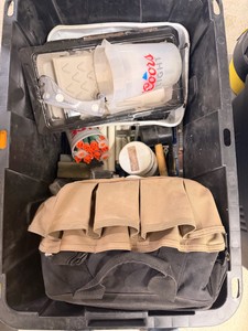 Large Contractor Tool & Painting Supply Lot  Tool Bag, Trays, Hand Tools & Accessories