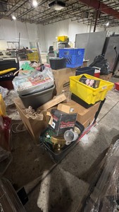 Large Mystery Party & Event Supply Lot  Decorations, Games, Storage Totes & Boxed Supplies