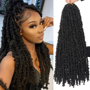 $30 Leeven 24 Inch Butterfly Locs Crochet Hair Pre-twisted 1B# 6 Packs
