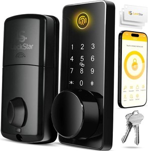 $149 LOCKSTAR  Smart Door Lock   Keyless Entry Deadbolt Door Lock   Multiple Entry Methods   APP   Fingerprint Touch ID   Keypad Code   Card FOB   Traditional Key   Smart Home Devices