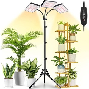 $46 LBW Grow Light for Indoor Plants, 642 LEDs Grow Light with Stand