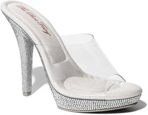 $170 Shoe Fairy Iconic Olympian Mule Clear Bikini Fitness Competition Heel, Bodybuilding, Bikini, Bridal, Pageant Heels 8