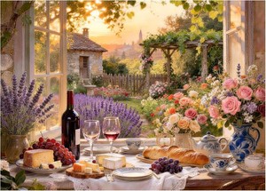 Cottage Garden Wine Puzzles for Adults 1000 Pieces,No Dust,27.6X19.7in