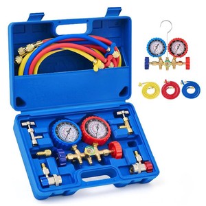 $53 OMT AC Gauge Set for R134a, R12, R22, and R502, 5 ft Hoses