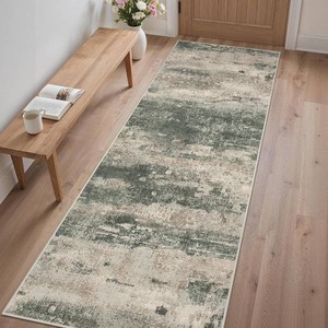 $40 GENIMO 26x8 Runner Rug Non Slip Washable for Hallway Entryway Sage Sand