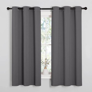 $23 NICETOWN Grey Blackout Curtains for Bedroom 42 Wide x 63 Long 2 Panels