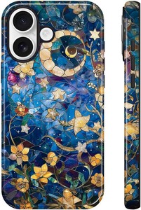 $26 Lumen for iPhone 17 Case, Compatible with Magsafe, Floral Moon Glass Gold