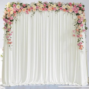 $22 Wokceer Ivory Backdrop Curtain for Wedding Parties Backdrop Drapes 10x8FT