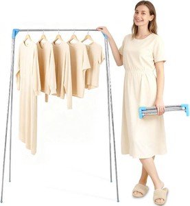 Twist-to-Lock Portable Clothes Drying Rack, Foldable Garment Rack for Travel, Dance Competitions, Collapsible Hanging Rack for Camping, Hotel & Dorm Use (With Hanger)