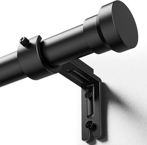 $26 YaFex Curtain Rods 32-114 Inch, Heavy Duty 1 Inch Diameter Black (missing hardware)