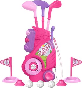 $30 Liberry Toddler Golf Clubs Set Toy for 1 2 3 4 Years Old Girls Boys, Pink (missing one ball)