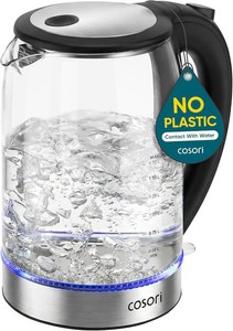 $28 Cosori Electric Kettle, No Plastic Contact with Water, 1.7L, Black