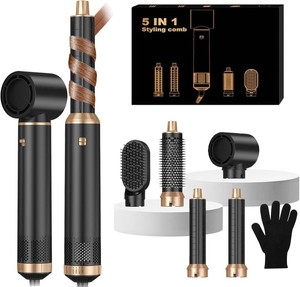 $50 Hair Dryer Brush 5 in 1, Blow Dryer Brush Set with Air Curler Wrap Hair Styler, Negative Ionic Blow Dry Brush, Detachable Hair Tool for Curling, Volumizer,Straightener,Drying