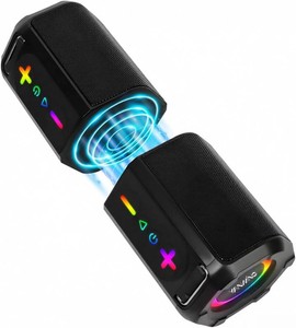 $40 YanMing 2-in-1 Magnetic Split Bluetooth Speaker, 30W Loud Portable Wireless Speaker BT5.4 with Deep Bass, IPX6 Waterproof, 24H Playtime, TWS Pairing, for Camping Beach Party Home Outdoor Travel