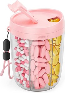 PULIV Large Pill Bottle Organizer Anti-Mix Design, 6 Slots, 20 Labels