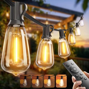 $30 addlon 100FT Outdoor String Lights ST38 LED with Remote Waterproof Dimmable