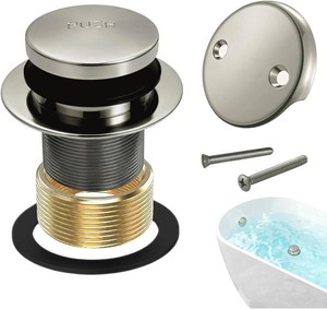 $26 Brushed Nickel Tip-Toe Bathtub Drain Trim Kit with Overflow Faceplate