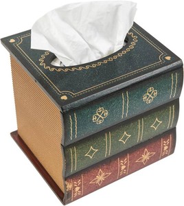 $20 Crafted Classical Retro Wooden Antique Book Tissue Box Cover Square Tissue Holder Dispenser Paper Cover Case Napkin Holder Home Decor for Bathroom Living Room Office car Kitchen (Green)