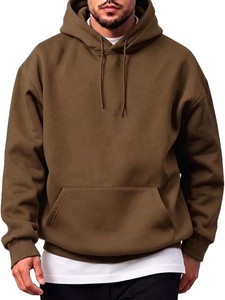 Mens Cotton Hooded Fashion Long Sleeve Hoodies Casual Drawstring with Pockets Pullover Sweatshirt for Men Size Large