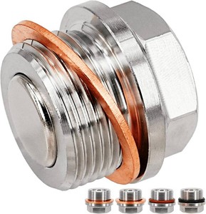 1 Pc M24x1.5 Stainless Steel TransmissionFront Differential Magnetic Oil Drain Plug Fit for 08-20 Lexus GX460 LX570 Toyota 4Runner FJ Cruiser Land Cruiser Tacoma Tundra Replace 90341-24014