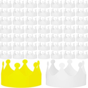 $20 Jetec 50 Pcs White Paper Birthday Crown for Kid DIY Classroom, Traditional
