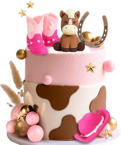 Pony Cowgirl Cake Topper Cowboy Western Cake Decorations