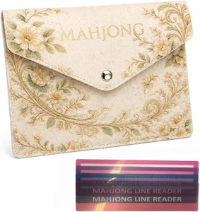 $24 Mahjong Rule Card Holder with 4 Line Readers  Microfiber Leather