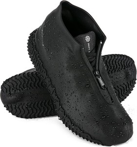 Zbyoujer Waterproof Rain Shoe Covers, Silicone Overshoes with Zipper Non-slip Galoshes for Men and Women Size XL