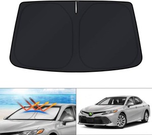 $20 KUST Windshield Sun Shade for 2018-2023 2024 Toyota Camry LE XLE Hybrid SE XSE Sedan Accessories Custom Fit Sunshade Foldable Sun Visor Protector Block UV Rays Keep Your Car Cooler