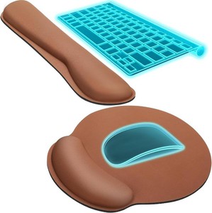 KTRIO Keyboard Wrist Rest & Mouse Pad with Wrist Rest, Coffee Brown