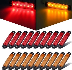 $20 Partsam 20pcs 3.8 AmberRed LED Side Marker Clearance Light Indicators DOT Approved for Trailer Truck RV Camper Motorcycle, Waterproof