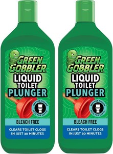 Green Gobbler Liquid Toilet Plunger  Clog Remover  Safe for Toilets and Septic  2 Pack