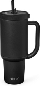 $37 Ello Oasis 40oz Insulated Stainless Steel Tumbler with Straw, Black