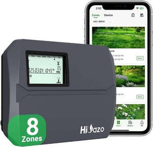 $60 Indoor Smart Sprinklers Controller WiFi, Irrigation Controller Easy Use App Enabled, 8 Zone  16 Plans, Save Water Auto Skip Rain, Freeze & Wind, 10 Minutes Install (missing hardware)