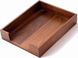 $40 Bamber Wood Letter Tray Wooden Desk Organizer Paper Document File Tray for Office Supplies Collection Folders Notebooks, Black Walnut