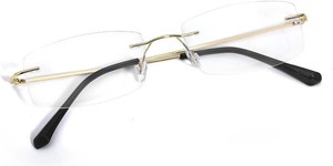 IGnaef Rectangle Rimless Blue Light Blocking Glasses for Women Fashion Non Prescription Office-Siren Frameless Eyewear BL1230