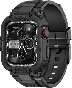 $23 amBand Bands Compatible with Apple Watch 987654 & SE 321 41mm40mm Case Men, M1 Sport Series Rugged Case TPU Strap Military Protective Cover Bumper for iWatch 4140 mm Men Black