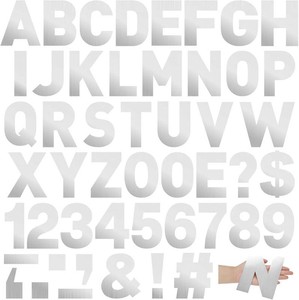 Seajan Silver 184pcs 6 Shiny Giant Letter Sticker Alphabet Number Sticker