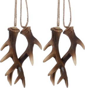 Vercraft 2 Pairs Deer Antler Christmas Tree Ornament Deer Hunting Decor