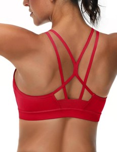 $24 MAGCOMSEN Womens Strappy Sports Bra Padded Low Impact Comfort for Yoga XL