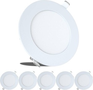 $33 LeisureLED 5 Pack RV Boat Recessed Ceiling Light 480 Lumen Super Slim LED Panel Light DC 12V 4.75 6W Full Aluminum Downlights, (NeutralNatural White)