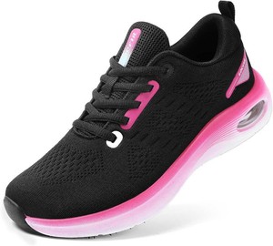 $48 Womens Wide Toe Box Walking Shoes with Cushioned Arch Support Lace-Up Running Sneakers 9.5 W