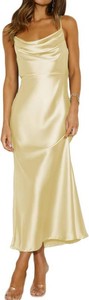 $50 Mogidol Womens Summer Satin Cowl Neck Backless Midi Dress Wedding Guest S